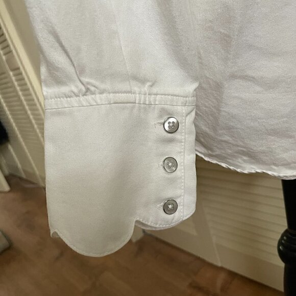 7 FOR ALL MANKIND Women's White Blouse Button Down Size M - Picture 5 of 11